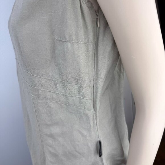 CHLOROPHYLLE Lotus Gorpcore Linen blend Sage Green Embroided Athletic Tank Top S - Picture 6 of 10